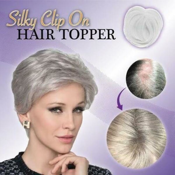 Clip-on Hair Topper Värmebeständig Fiber Hårförlängning Peruk Hårstycke för kvinnor B7