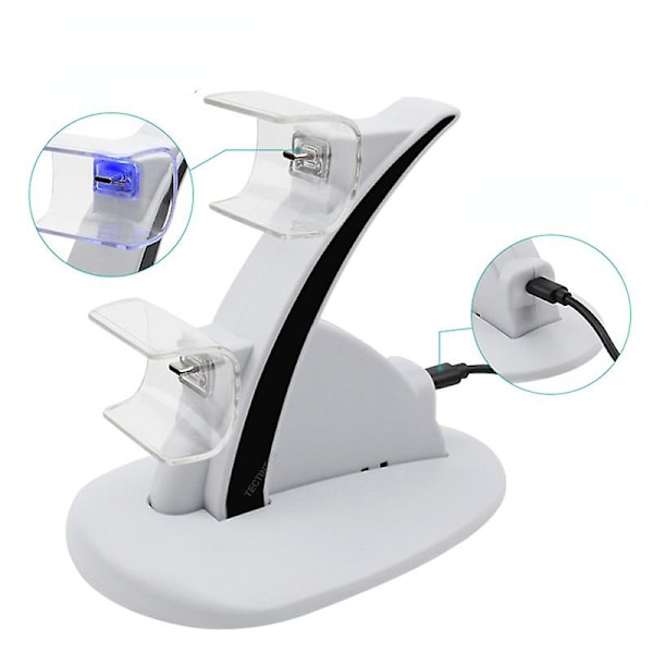 Yhteensopiva Ps5 Dual -laturitelakan kanssa langaton ohjain 5 V 2 A pelikahva Dualsense-latausteline White