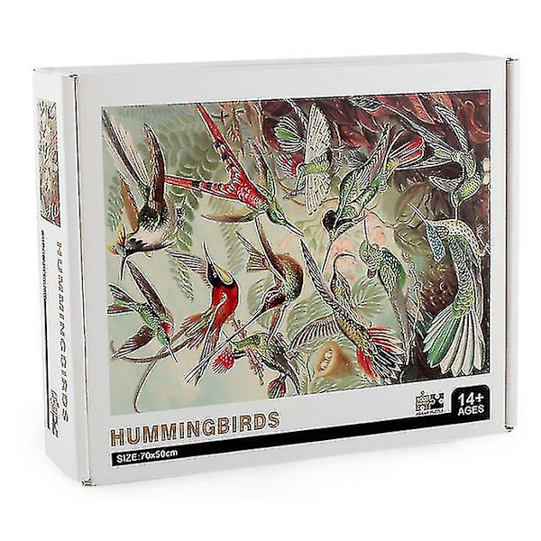 1000 stk. Dekompressionspuslespil, pædagogisk legetøj, kolibri-puslespil