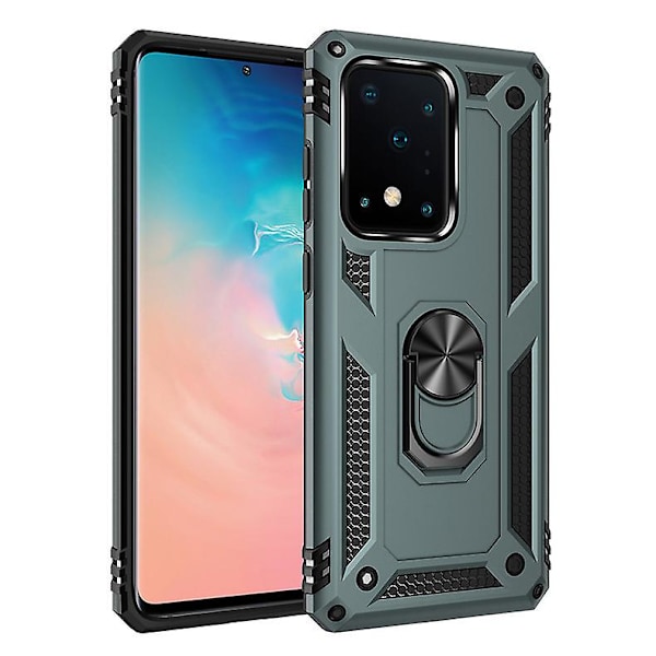 Militärklassat Skal Kompatibelt med Samsung Galaxy S20 Ultra/s20 Plus/s20, Skyddande Mobilskal med Ringstativ Green Galaxy S20 Plus