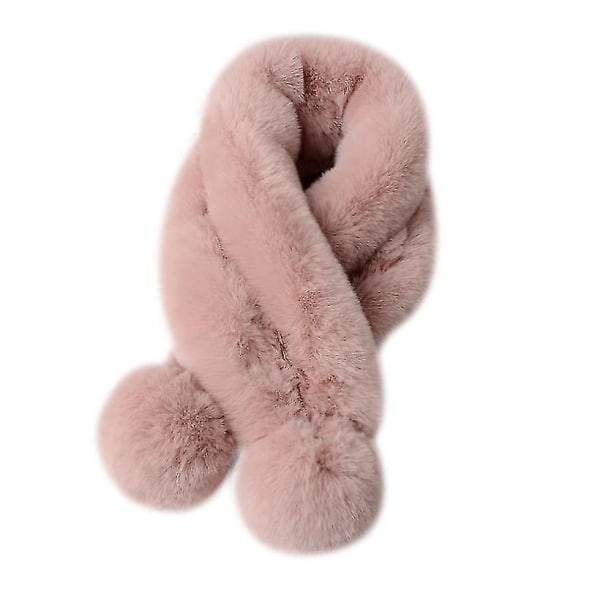 Unisex vinterpälskrage med Pom Soft Fluffy PINK