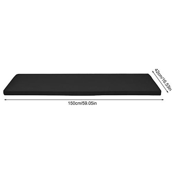 Bænkgyngehynde med fastgørelsessnor Rektangulær Vandtæt Tyk Skridsikker Havemøbel Black 150*42CM