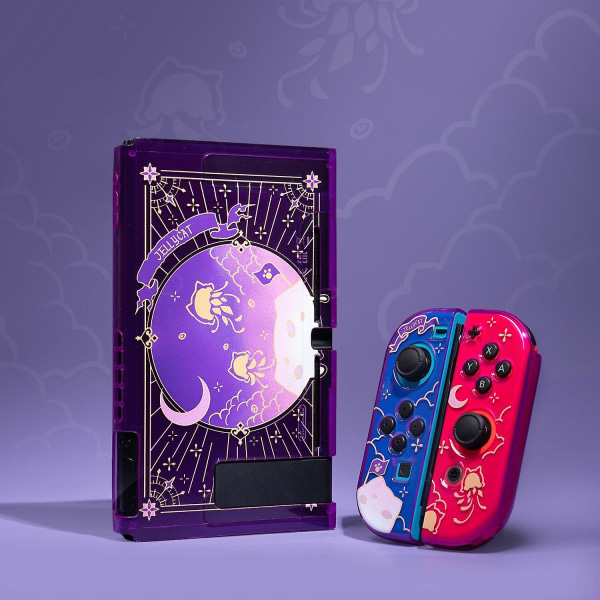 Geekshare manet violett nintendo switch shell ns skyddande cover split tpu mjukt case för nintendo switch tillbehör Joystick cap 3