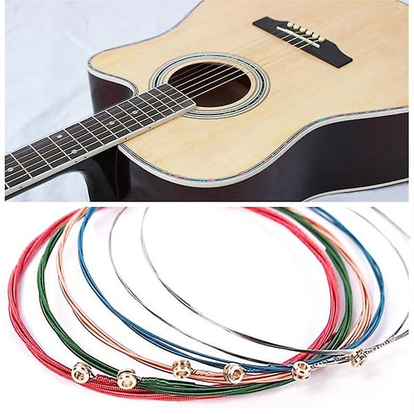 [LCS]Sæt 6 stk. Regnbuefarvede Guitarstrenge E-a