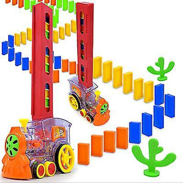 Puzzle Domino Bil Børn Tog Legetøjssæt Domino Byggeklodssæt transparent