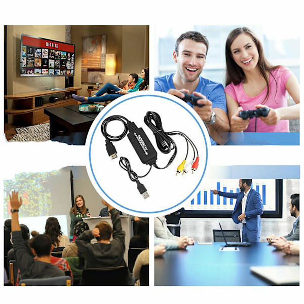 HDMI til 3 RCA AV Video Audio Kabel Konverter Adapter For HDTV PS4 Xbox DVD