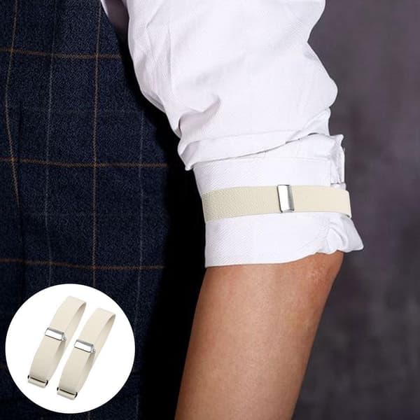 [LCS]1/2/3/5 2 stk. mote herreskjorte ermeholder elastisk hvit 2x32cm 1Set White 2x32cm