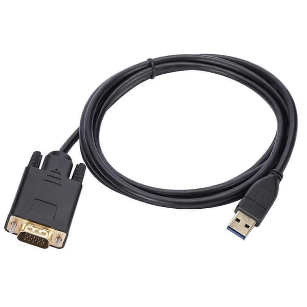 1,8 m USB 3.0 til VGA-kabel 1080P USB3.0 han til VGA han konverteradapterkabel til bærbar UHD Exter Black