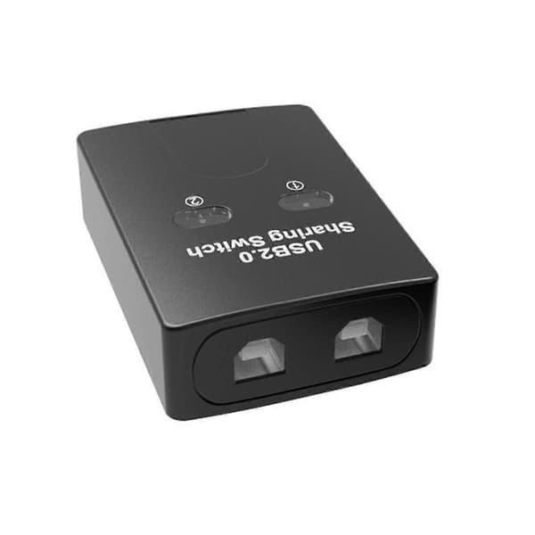 2 porte USB2.0 Hub USB-switch printerdeler To computere deler en USB-enhed 2 ind 1 ud USB-splitter Del U-disk Black