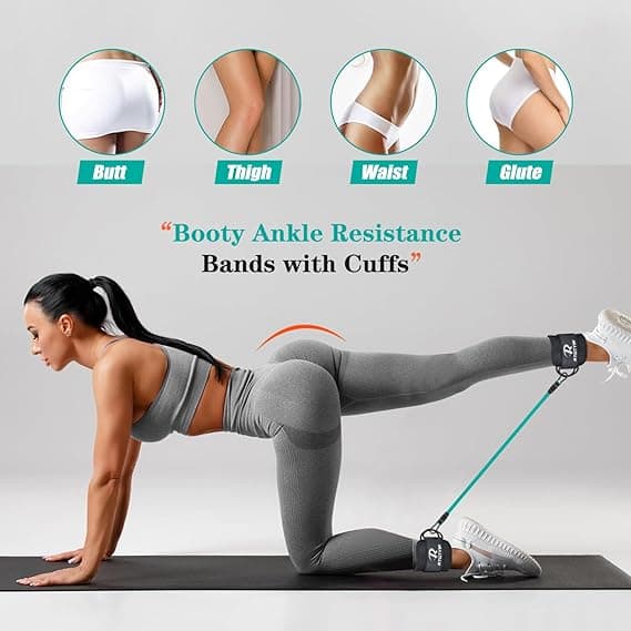 [LCS] Ankle Strap Set, Adjustable Ankle Strap, 27 kg, Three Different Resistance Bands