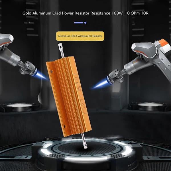 Gull aluminiumkledd effektmotstand 100W, 10 Ohm 10R