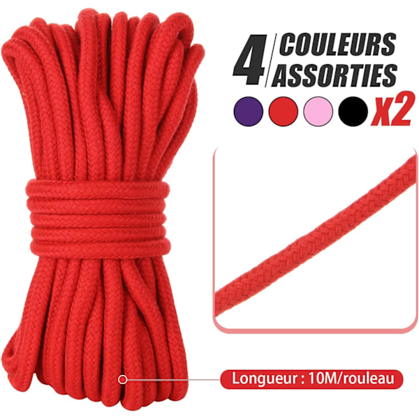8-pack mjuk bomullsrep, 10 M / 8 MM Hantverk Multifunktionell S