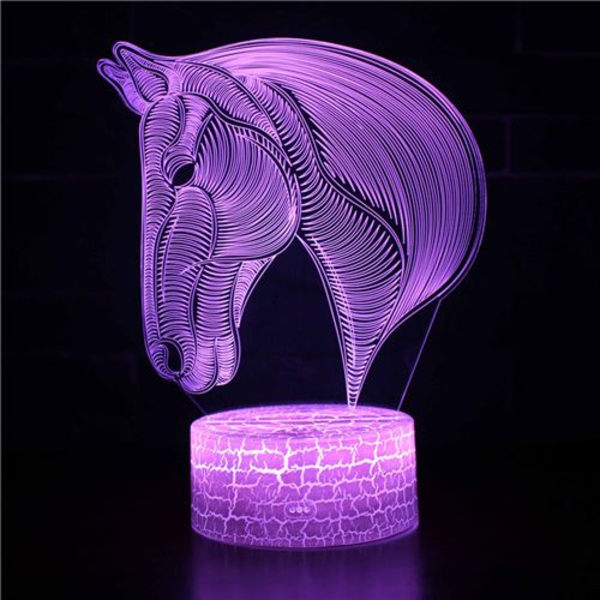 3D Touch Lampe Børne Natlamper 7 Farver med Fjernbetjening - H