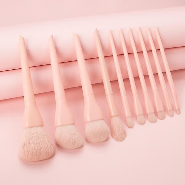 [LCS] Sæt med 10 slikfarvede makeupbørster Pink
