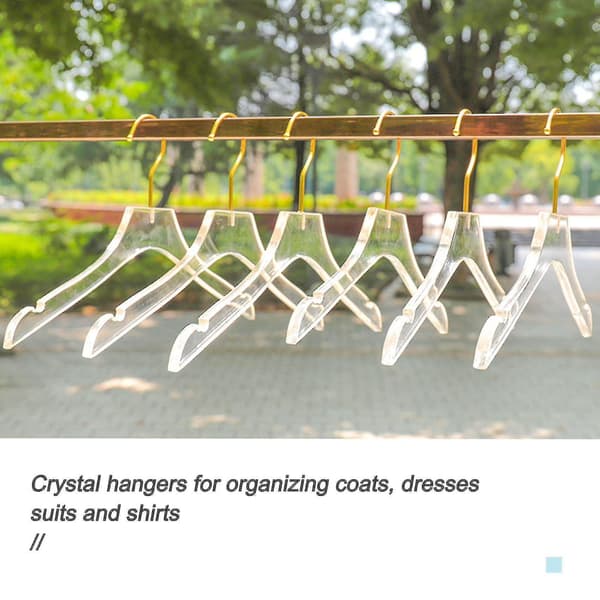 [LCS] 5 pcs. clear acrylic clothes hangers with gold hook