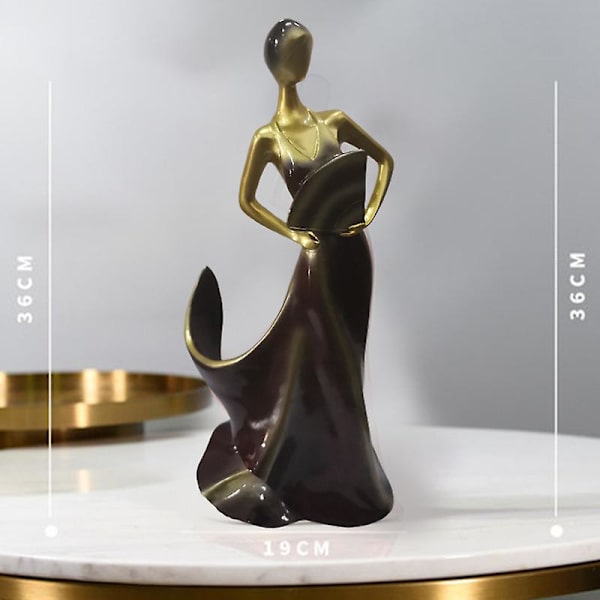 Vinflaskeholder Kvinnelig Karakter Elegant Dame Resin Vinreol Display Hjemmedekorasjoner For Enkeltflaske