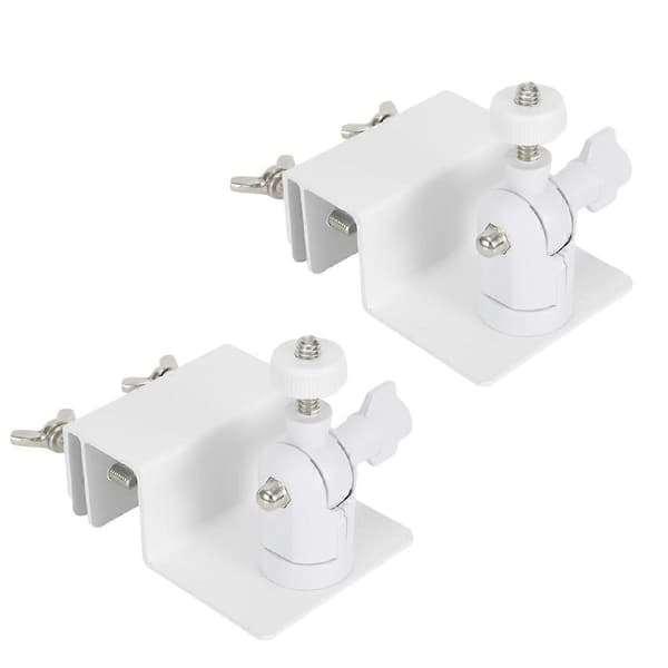 2-pack rännmontering kompatibel med Ring solpanel, 360° justerbar universell panelring rännmontering White