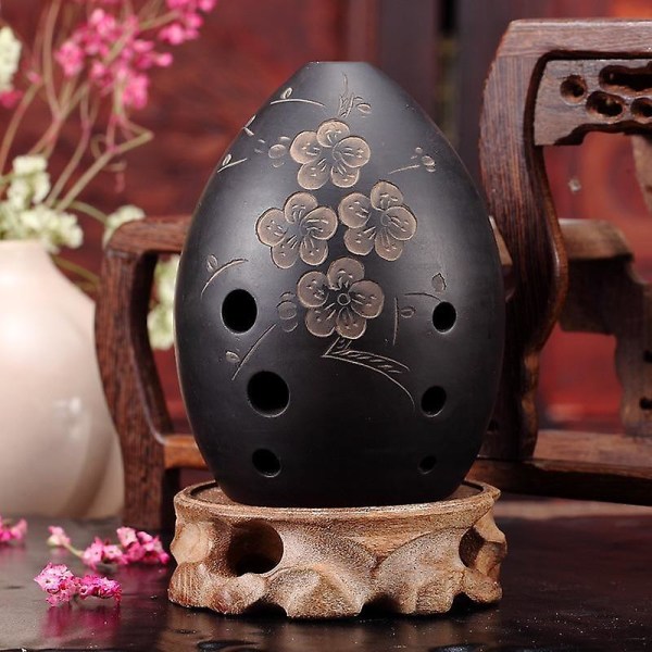 8 hål Ocarina Black Clay Xun musikinstrument för barn Nybörjarpresent (Peach Blossom)