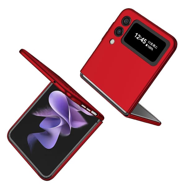 Til Samsung Galaxy Z Flip4 Armor Sammenleggbart Telefondeksel Red