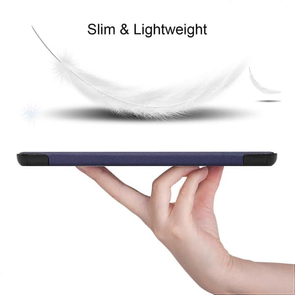 Til Samsung Galaxy Tab S10 FE S9 Tri-Fold Stand Folio Etui PU Læder Auto Vågn Op Dvale Tablet C Blue Blue