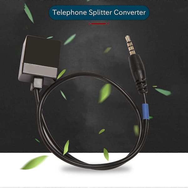 3,5 mm hanstik til RJ9 4P4C hunadapter konverter forlængerkabel til Cisco telefonadapterkabel Black