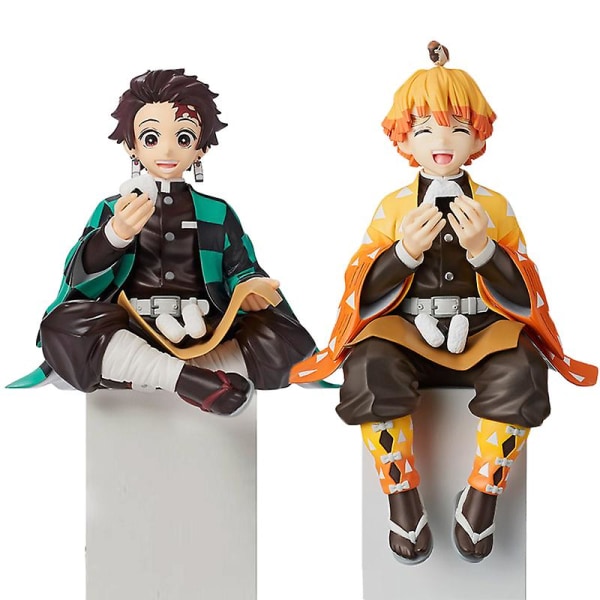 Demon Slayer Figurleksaker Kamado Tanjirou Och Agatsuma Zenitsu Modell Ornament PVC Samlarobjekt Anime