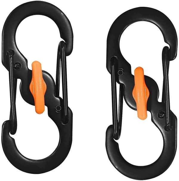10 stk. mini S-formet karabinkrok, karabinkroker med dobbel spenne