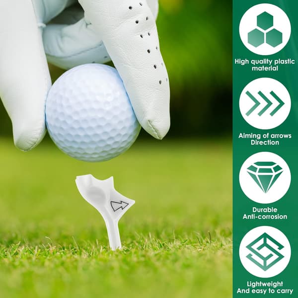 [LCS]10st golfbollstee, golfpeggar bambu 83mm Flightpath plastgolfpeggar, 10° lättviktsträningsgolfpeggshållare