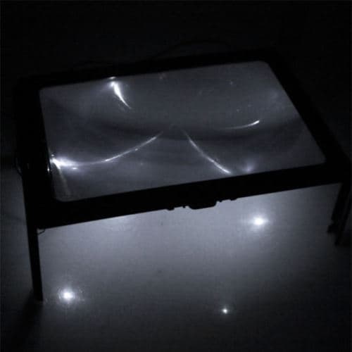 [LCS] Stor A4 Fuld Side Håndfri Forstørrelsesark 4 LED Forstørrelsesglas N