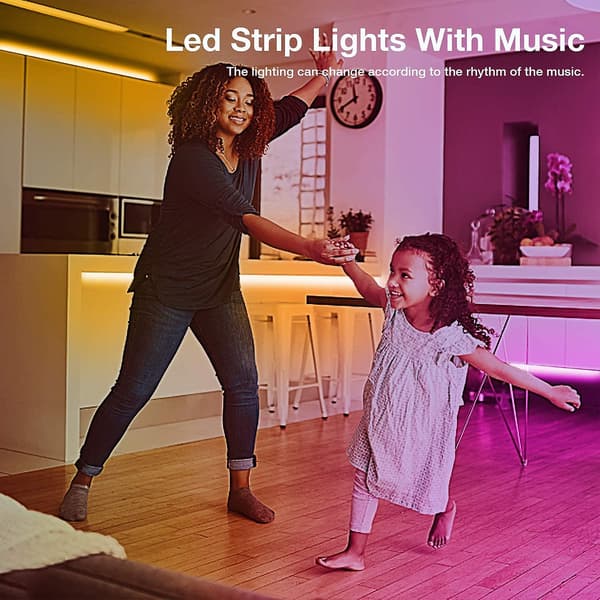 [LCS]15 meter smart färgskiftande LED-lampa, med appkontroll, sovrum, rum