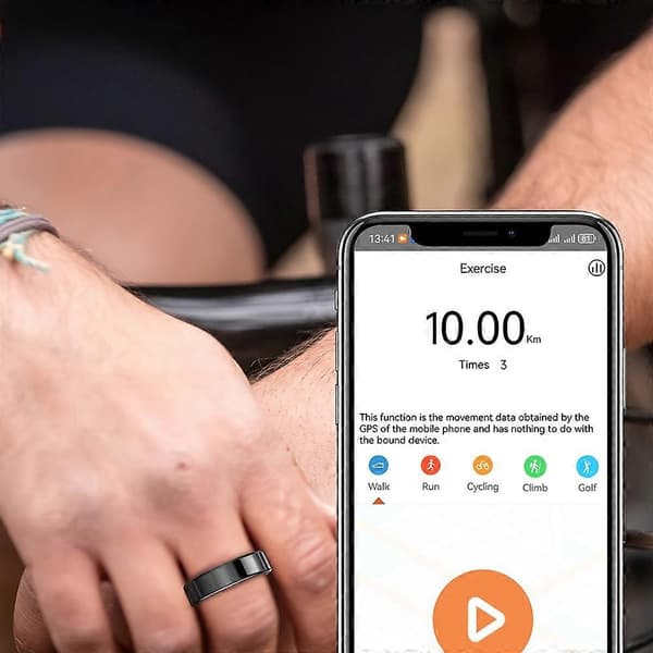 [LCS]SR09 Blodoksygen Pulsmåler Smart Ring Sports Tracker Ring med Ladeetui Multicolor Style B