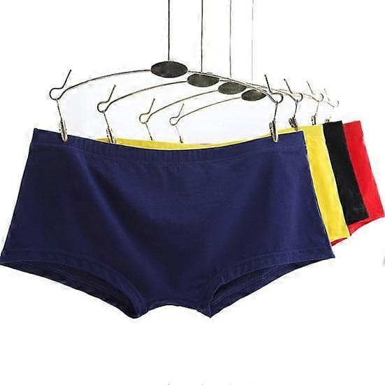 [LCS] Bokserundertøy for menn, ensfarget, pustende, elastisk bokser, U-konveks flatvinkeldesign, truser til hjemmebruk white L