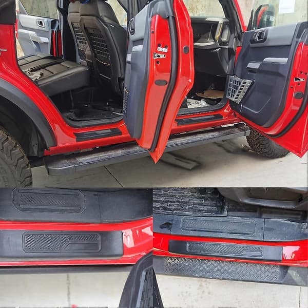 Bilstolpsskydd för Ford Bronco 2021-2025 Dörrinstegsskydd Tillbehör Black
