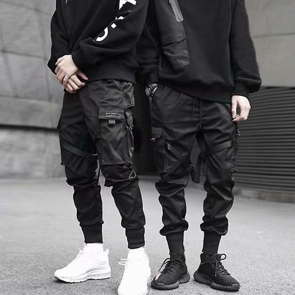 Män Casual Harem Joggers Joggingbyxa Hip Hop Byxor Multi Pocket Cargo Byxor 5XL