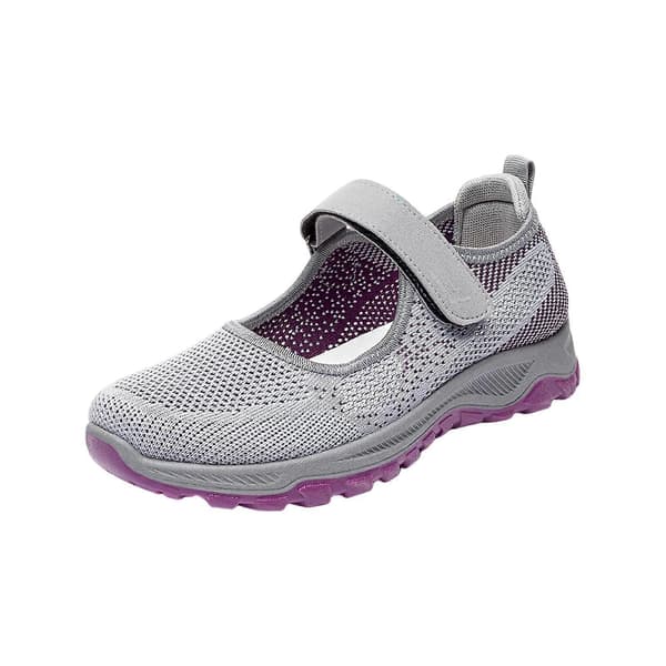 Kvinner Eldre Mesh Joggesko Sklisikre Hverdagssko Flate Pustende Joggesko 39 Gray 38 Size