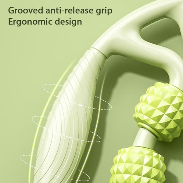 [LCS] Massage Relax Circular Leg Clamp 9-Wheel Muscle Roller Deep Tissue Massage For Leg Arm Massage Orange