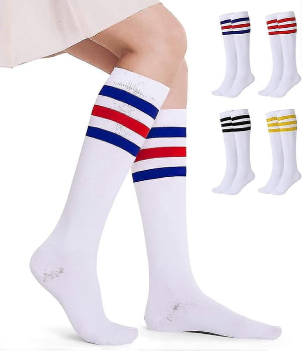 [LCS] 4 par polvisukkia naisille, arkipäivän putkisukat Multicolor