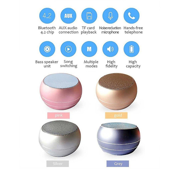 Bärbar Trådlös Mini Bluetooth Högtalare med HD-Ljud och Förbättrad Bas, Bluetooth Utomhus Subwoofer Högljudd Högtalare C