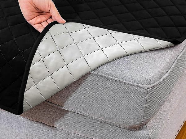 L-formet sjeselongsofa trekk sofatrekk sofatrekk svart