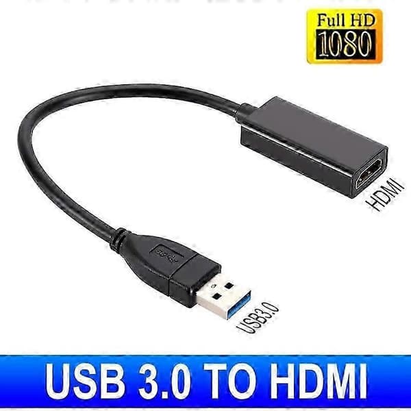 USB 3.0 til HDMI-kompatibel adapter HD 1080P USB til HDMI-konverter Thunderbolt ekstern lydvideoadapterkabel til bærbar pc MacBook Samsung Huawei