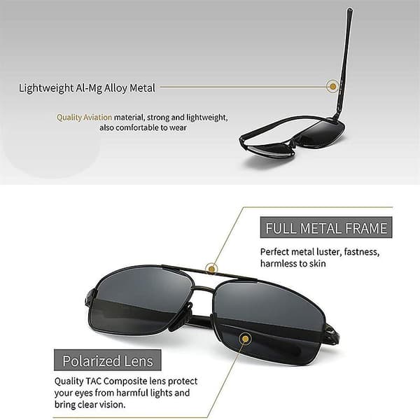 [LCS]Uv400 Ultralätta Rektangulära Polariserade Solglasögon Black
