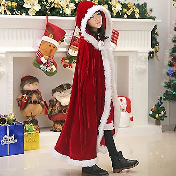 Jul Tomte Kappa med Hätta för Vuxna och Barn 100cm