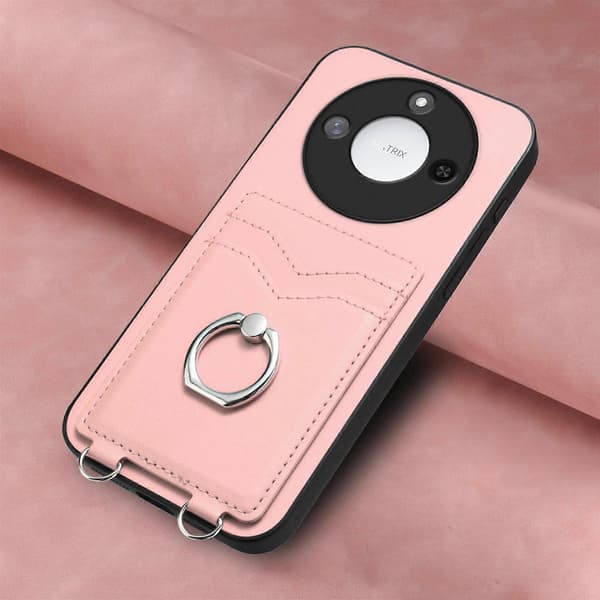 [LCS]R20 Ring Card Holder Phone Case Pink For Honor X60 / X9c Smart