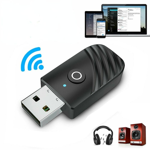 Trådlös USB Bluetooth 5.0 Audio Transmitter Receiver 3in1 Adapter För PC Tv Bil
