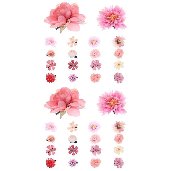Hårklemmer til kvinder Blomsterhårnåle til dekoration 36 stk. assorterede farver