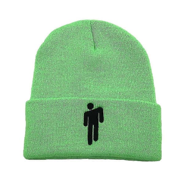 Mode Unisex Efterår Vinter Billie Eilish Broderet Strikket Hat Hip Hop Beanie Cap Yellow