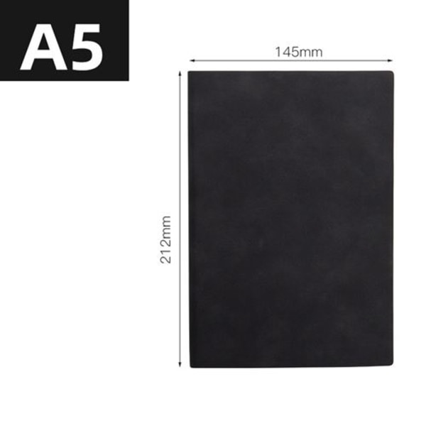 Office anteckningsbok 200 sidor A5 anteckningsbok fodrad (21 * 14,5 cm) - svart