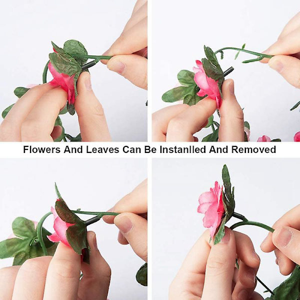 250cm Rose Kunstige Blomster Julekrans For Bryllup Hjem Romdekorasjon Vår Høst Pink 2