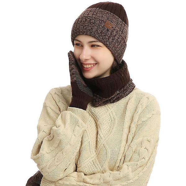 [LCS] Vintermössa Halsduk Handskar Set brown