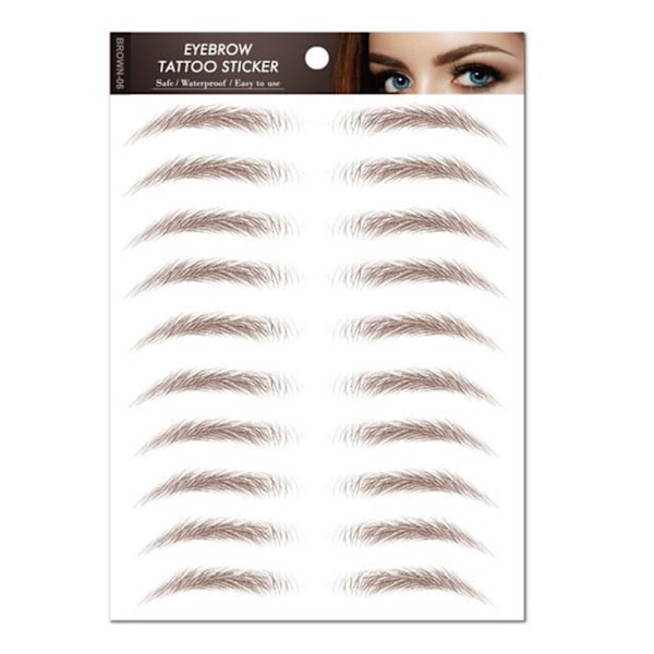 10 ark 6D øjenbryn tatoveringsmærker, hårlignende ægte øjenbryn langtidsholdbare vandtætte naturlige falske øjenbryn makeup 3